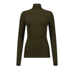 Victoria Beckham Women Green High-Neck Sweater